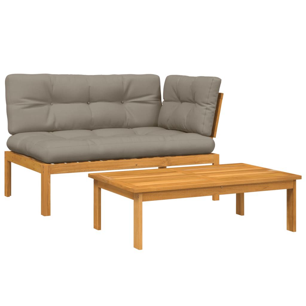 vidaXL 2 Piece Garden Pallet Sofa Set with Cushions Solid Wood Acacia
