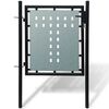 vidaXL Black Single Door Fence Gate 100x100 cm