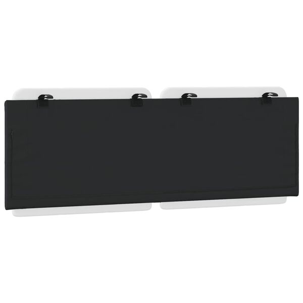 vidaXL Headboard Cushion "Zadar" Black and White 137 cm Double Faux Leather
