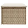 vidaXL Garden Stool with Cushion Beige 55x55x37 cm Poly Rattan
