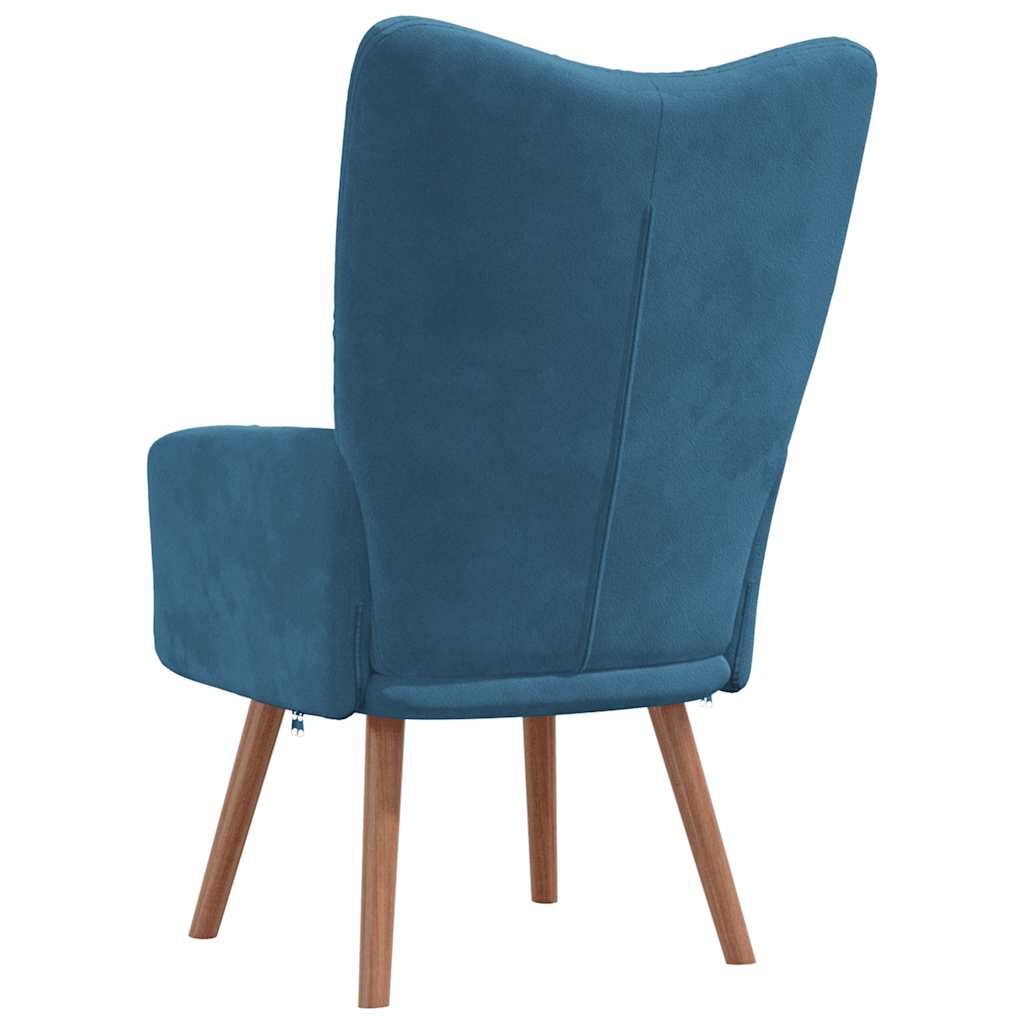 vidaXL Relaxing Chair Blue Velvet