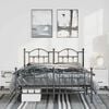 vidaXL Metal Bed Frame without Mattress with Footboard Black 135x190cm