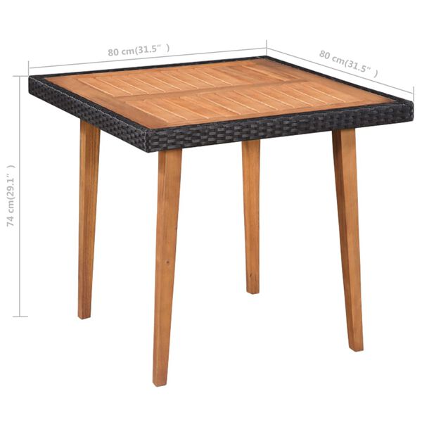 vidaXL 5 Piece Outdoor Dining Set Poly Rattan Black and Brown
