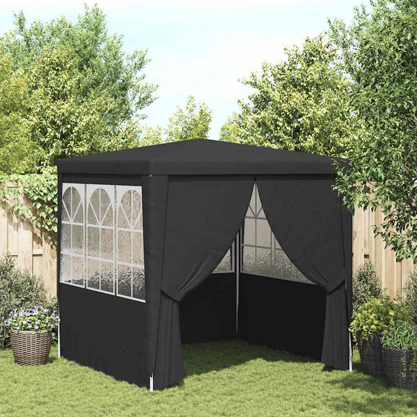 vidaXL Professional Party Tent with Side Walls 2x2 m Anthracite 90 g/m?