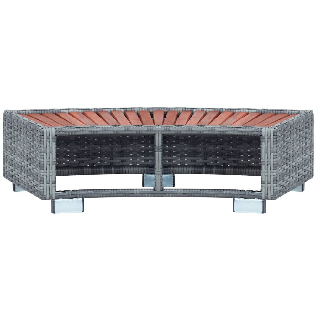 vidaXL Spa Step Grey Poly Rattan 92x45x25 cm