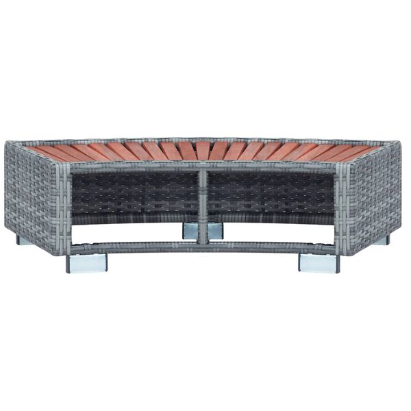 vidaXL Spa Step Grey Poly Rattan 92x45x25 cm
