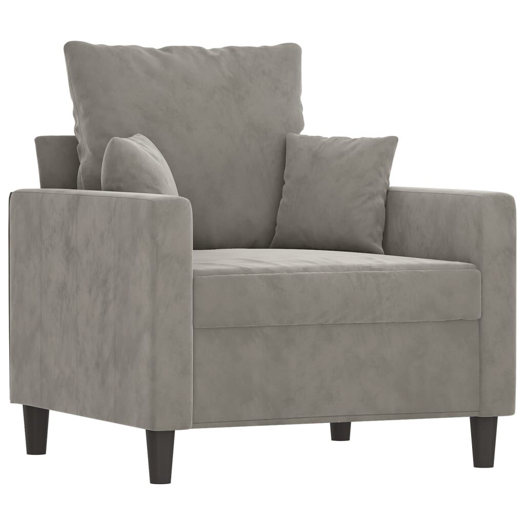 vidaXL Sofa Chair Light Grey 60 cm Velvet