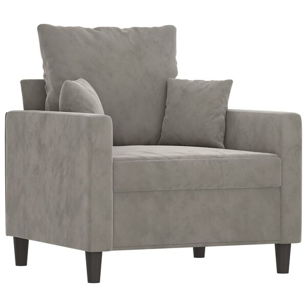 vidaXL Sofa Chair Light Grey 60 cm Velvet