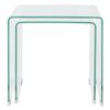vidaXL Two Piece Nesting Table Set Tempered Glass Clear