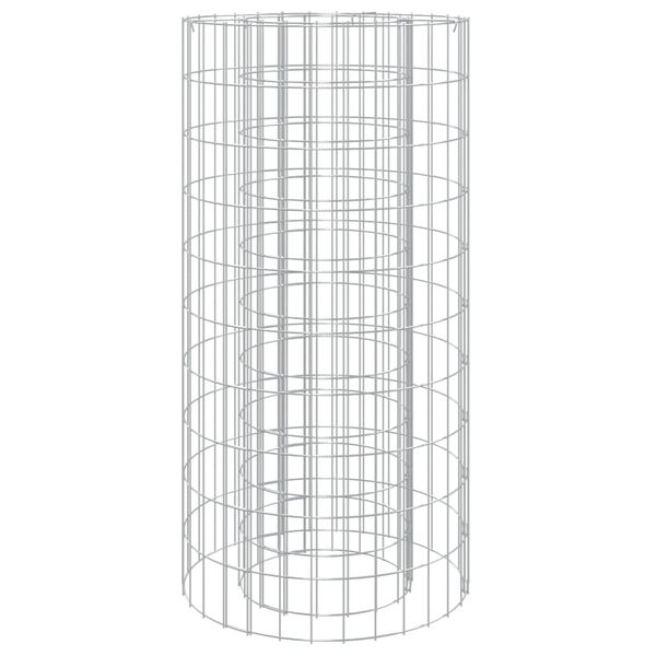 vidaXL Gabion Fire Pit Ø 50 cm Galvanised Iron