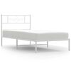 vidaXL Metal Bed Frame without Mattress with Headboard White 100x200cm