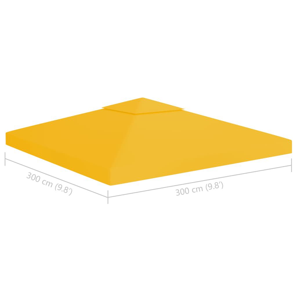 vidaXL 2-Tier Gazebo Top Cover 310 g/m² 3x3 m Yellow