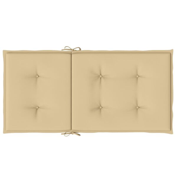 vidaXL Lowback Chair Cushions 2 pcs Melange Beige 100x50x4 cm Fabric