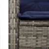 vidaXL 5 Piece Garden Dining Set with Cushions Grey Poly Rattan