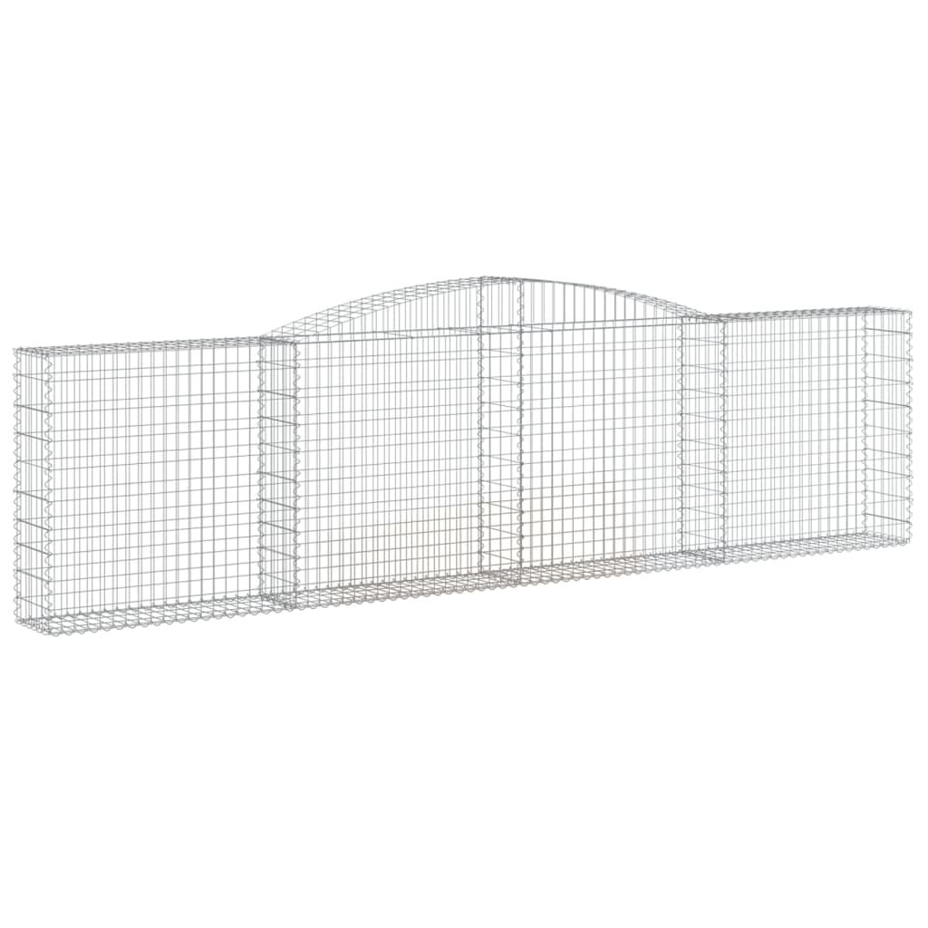 vidaXL Arched Gabion Baskets 3 pcs 400x30x100/120 cm Galvanised Iron
