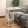 vidaXL Side Table with Wheels White 55x36x63.5 cm Engineered Wood