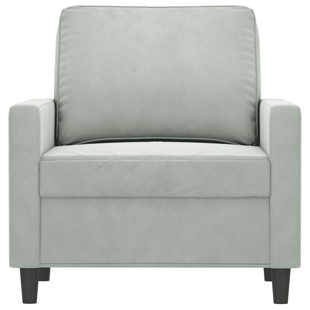 vidaXL Sofa Chair Light Grey 60 cm Velvet