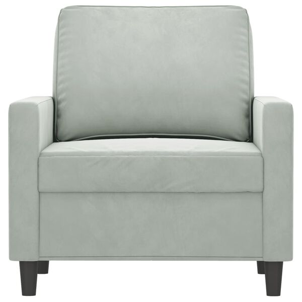 vidaXL Sofa Chair Light Grey 60 cm Velvet