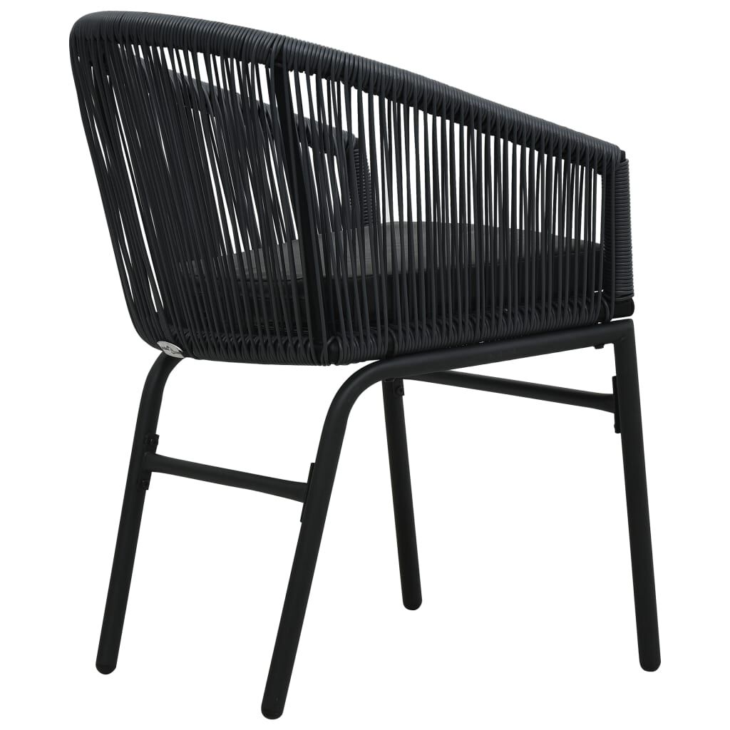 vidaXL Garden Chairs 2 pcs Black PE Rattan