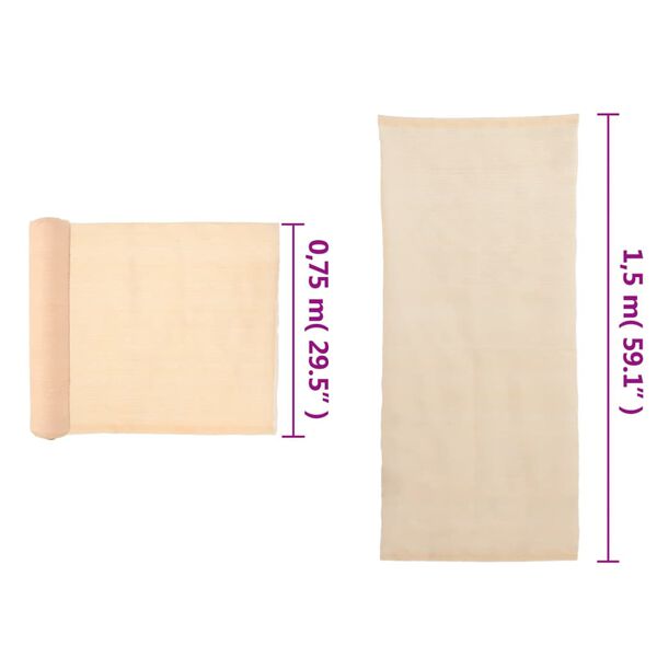 vidaXL Privacy Net HDPE 1.5x50 m Beige