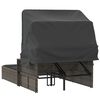 vidaXL Double Sun Lounger with Canopy and Cushions Grey Poly Rattan