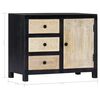 vidaXL Hand Carved Side Cabinet Grey 75x35x60 cm Solid Mango Wood