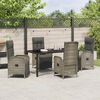 vidaXL Garden Dining Set with Cushion 5 pcs Grey Poly Rattan