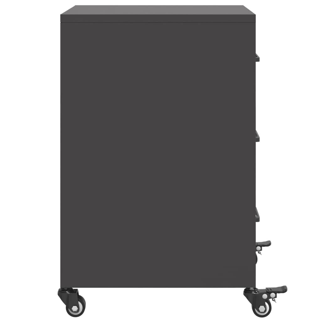 vidaXL Bedside Cabinet Black 36x39x59 cm Steel