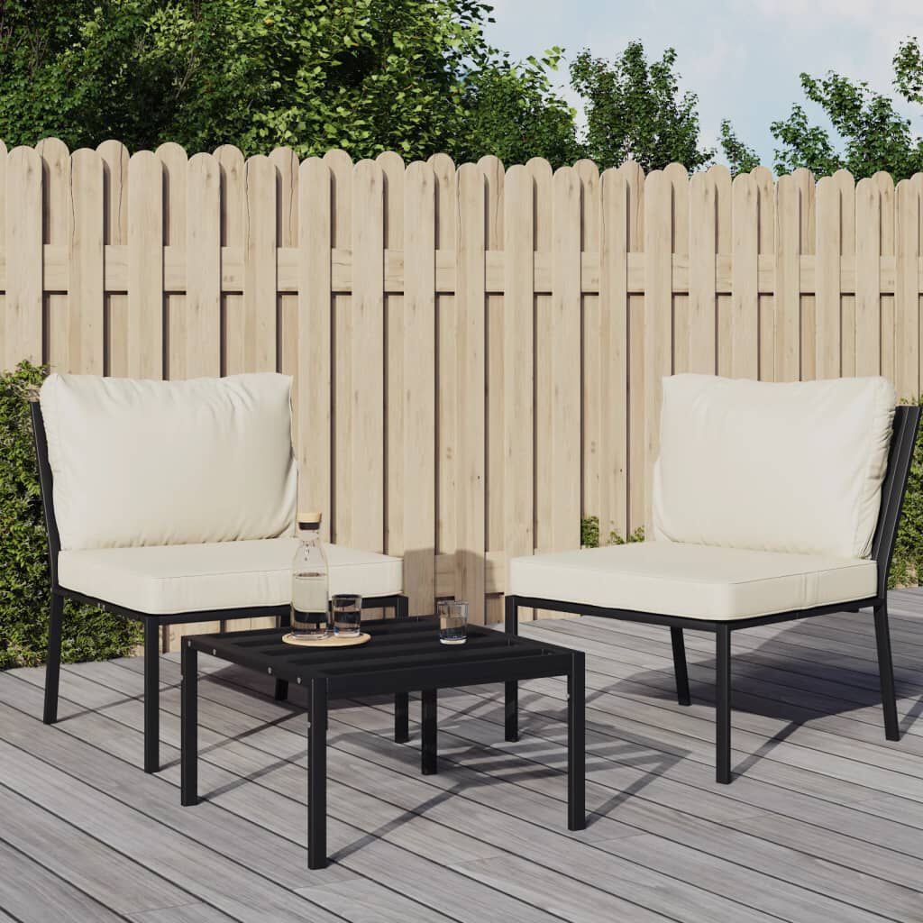 vidaXL Garden Chairs with Sand Cushions 2 pcs 60x74x79 cm Steel