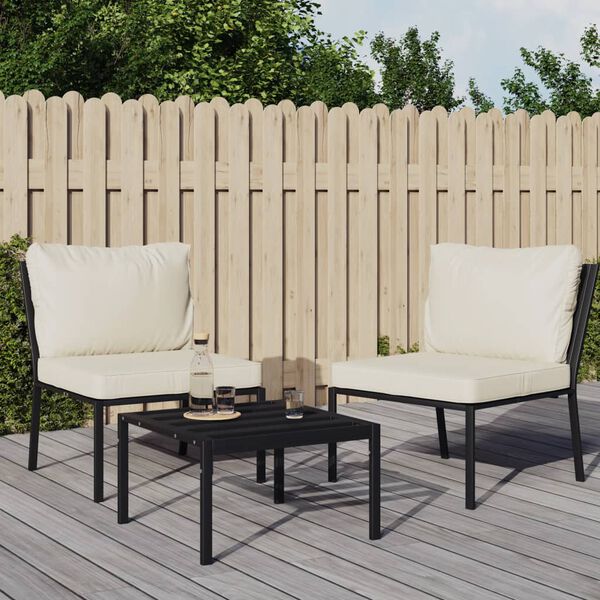 vidaXL Garden Chairs with Sand Cushions 2 pcs 60x74x79 cm Steel