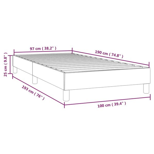 vidaXL Bed Frame without Mattress Dark Grey Twin Fabric (US Only)