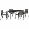 vidaXL Garden Dining Set 5 pcs Grey Powder-Coated Steel