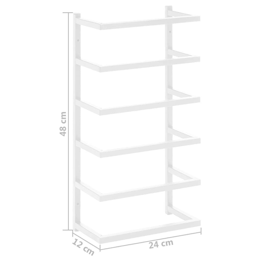 vidaXL Towel Rack White 24x12x48 cm Steel