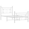 vidaXL Metal Bed Frame without Mattress with Footboard White 100x200cm