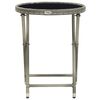 vidaXL Tea Table Grey 60 cm Poly Rattan and Tempered Glass