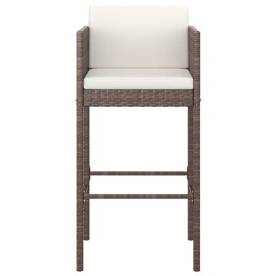 vidaXL 5 Piece Garden Bar Set with Cushions Poly Rattan Brown