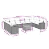 vidaXL 11 Piece Garden Sofa Set with Cushions Grey Poly Rattan