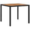 vidaXL Garden Dining Table Black 90 x 90 x 75 cm Poly rattan