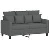 vidaXL 2 Piece Sofa Set with Cushions Dark Grey Fabric