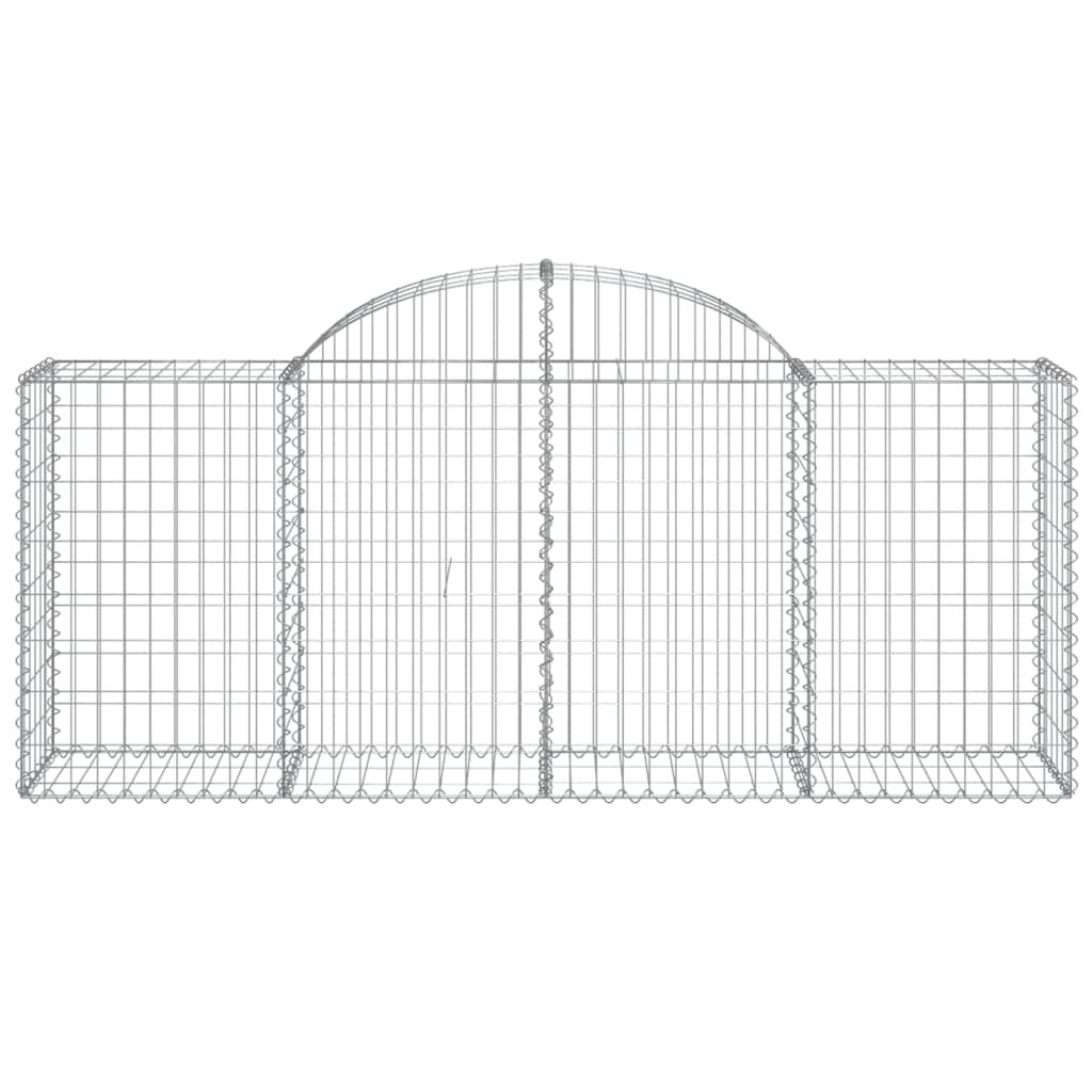 vidaXL Arched Gabion Baskets 3 pcs 200x50x80/100 cm Galvanised Iron