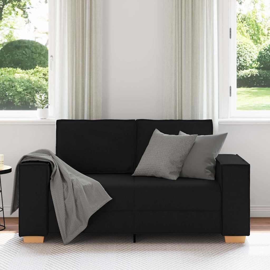 vidaXL 2-Seater Sofa Black 120 cm Fabric