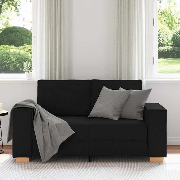 vidaXL 2-Seater Sofa Black 120 cm Fabric