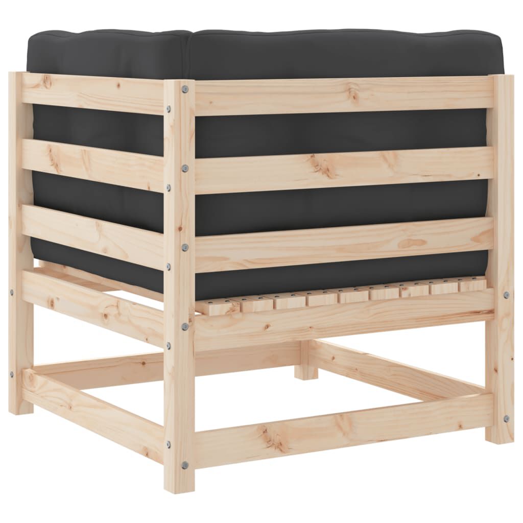 vidaXL Garden Sofa Corner with Cushions Solid Wood Pine