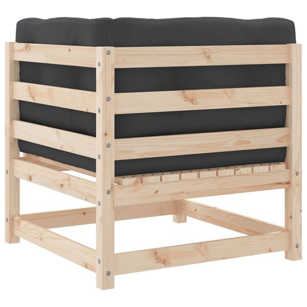 vidaXL Garden Sofa Corner with Cushions Solid Wood Pine