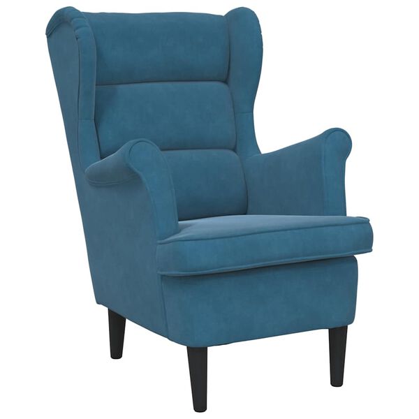 vidaXL Armchair Blue Velvet