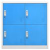 vidaXL Locker Cabinet Light Grey and Blue 90x45x92.5 cm Steel