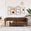 vidaXL Sofa 3-Seater Brown Faux Suede Leather