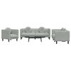 vidaXL 3 Piece Sofa Set with Pillows Brown Velvet