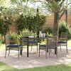 vidaXL Garden Dining Set with Cushion 5 pcs Grey and Black Rattan