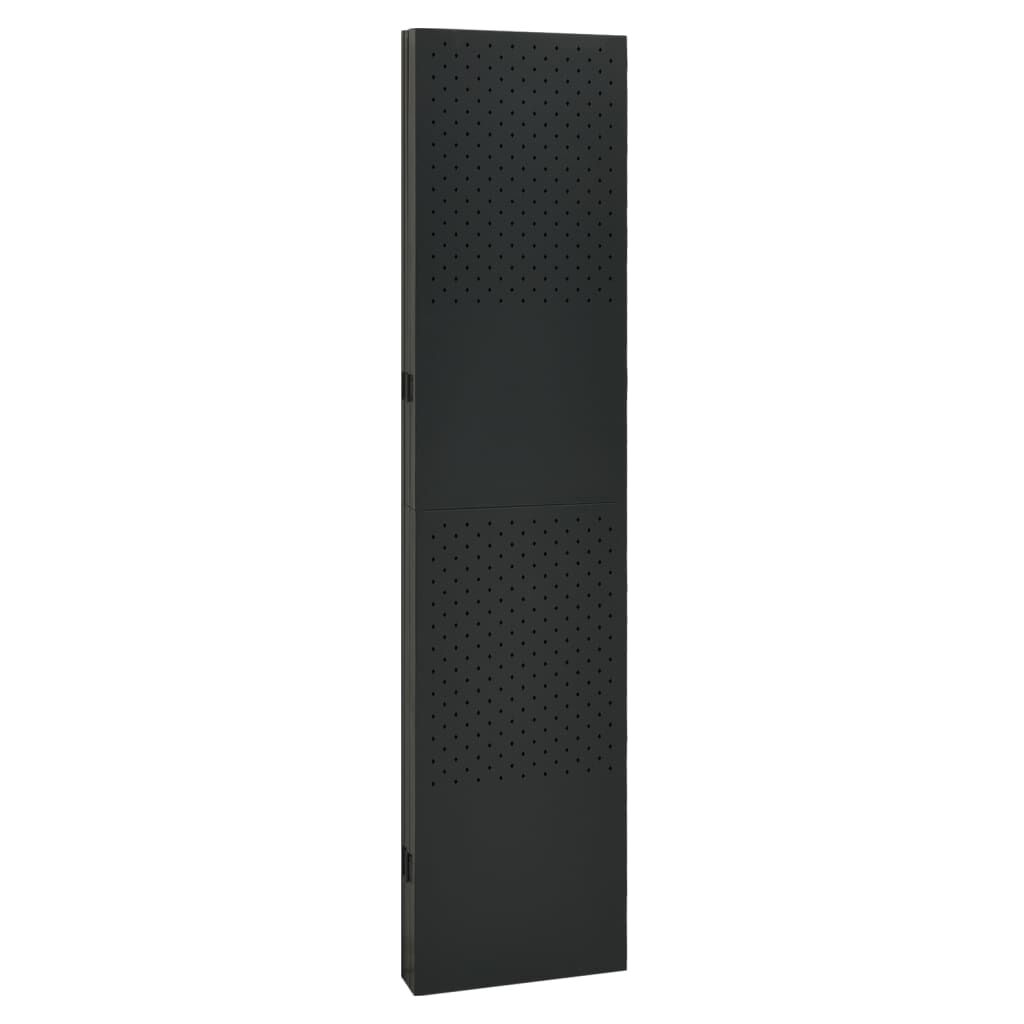 vidaXL 5-Panel Room Dividers 2 pcs Black 200x180 cm Steel